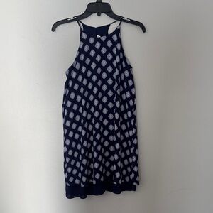 Pink Rose Navy and White Mini Dress